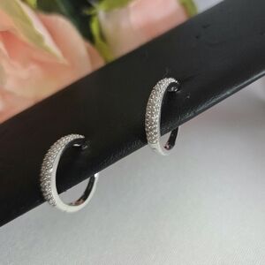 Diamond Huggie Hoop Earrings
